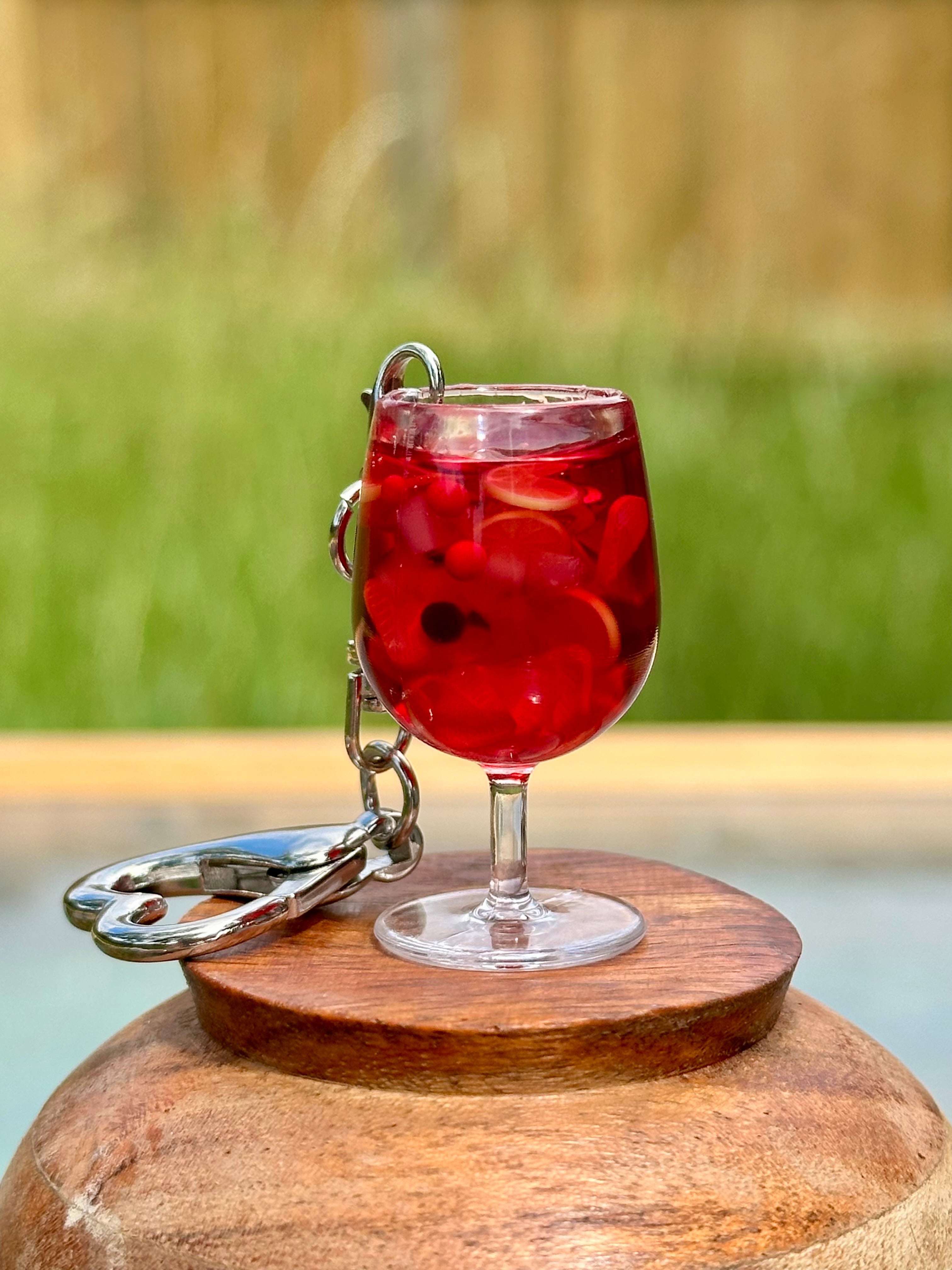 Sangria Wine Glass Keychain