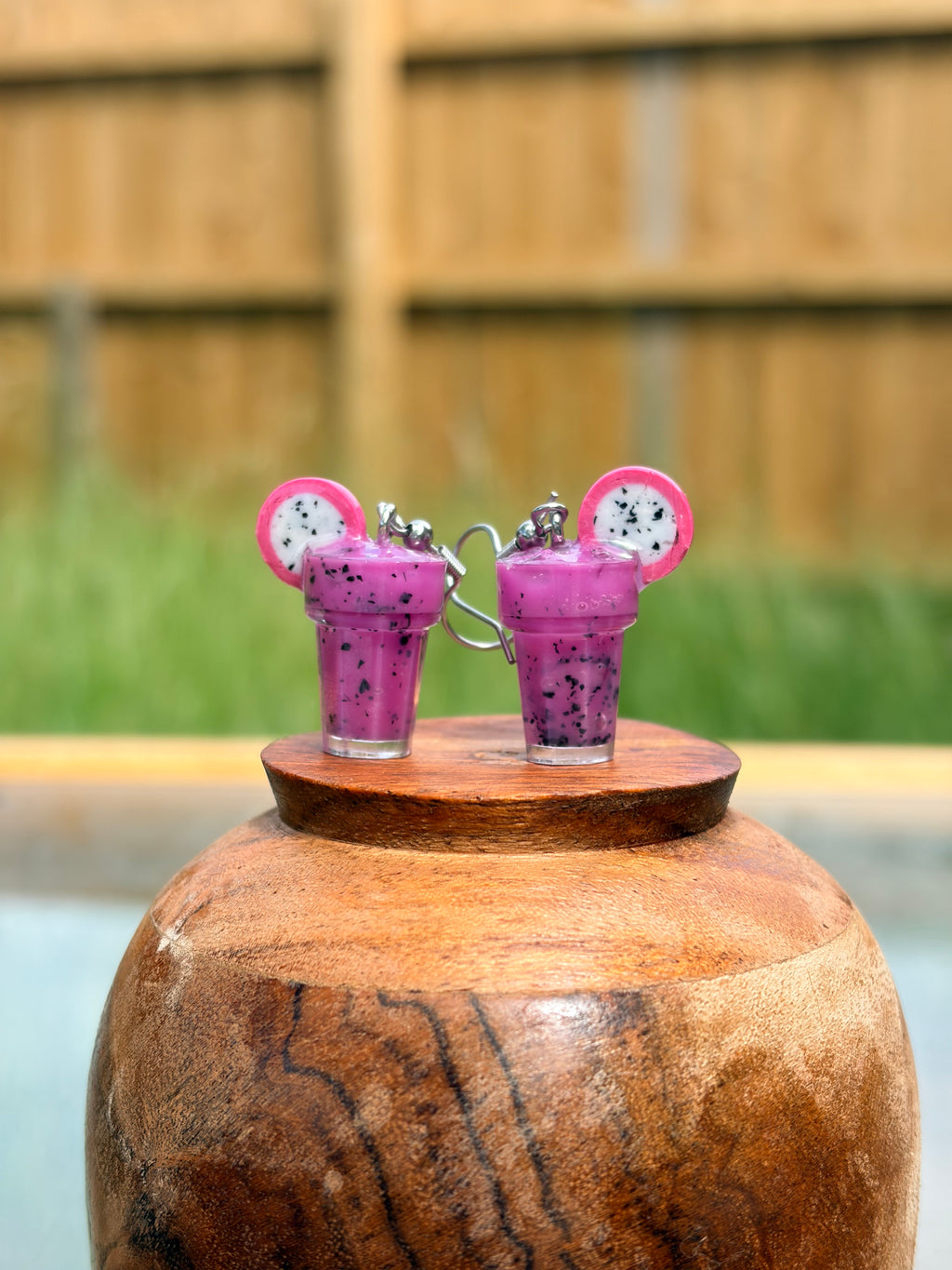 Dragon Fruit Smoothie Earrings