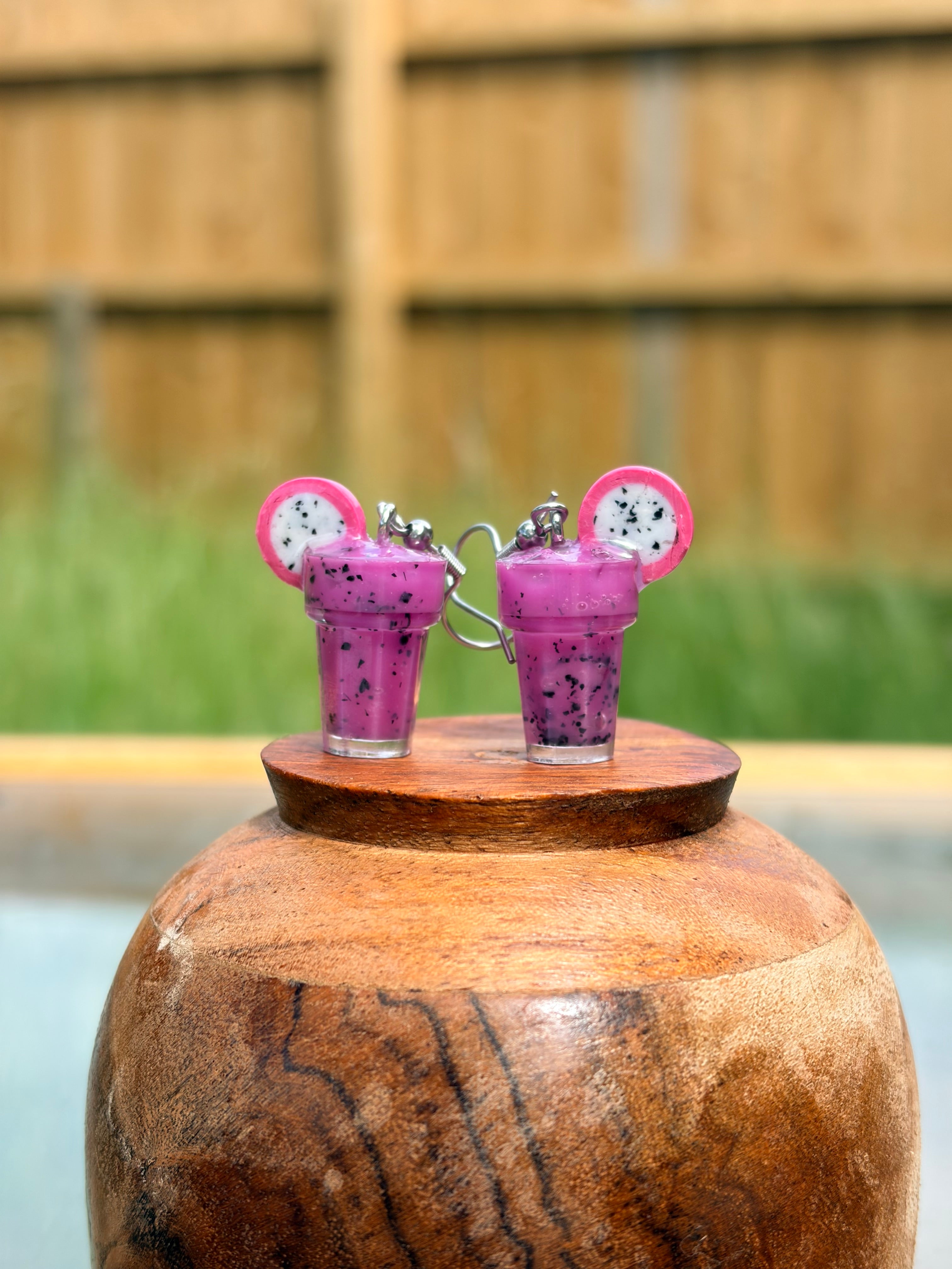 Dragon Fruit Smoothie Earrings