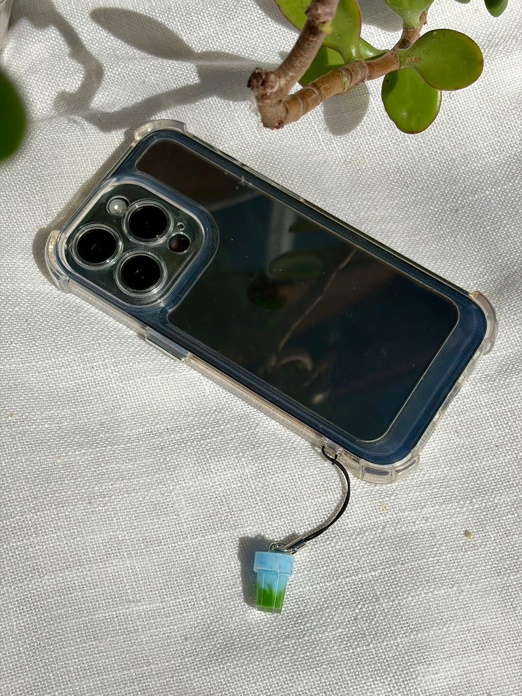 Blue Matcha Cloud Latte Phone Charm