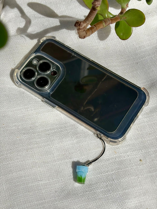Blue Matcha Cloud Latte Phone Charm