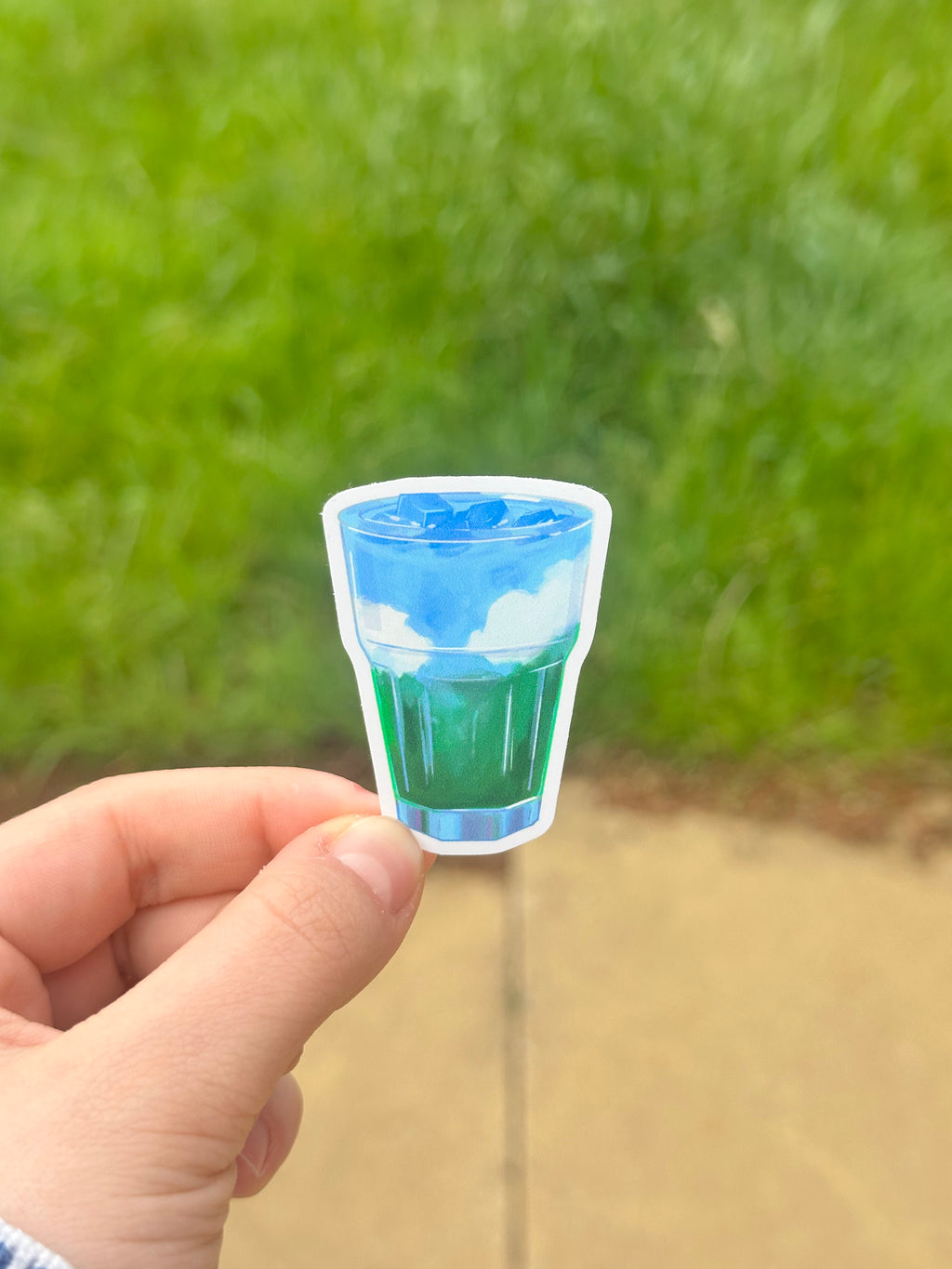 Matcha Cloud Latte Dye Cut Sticker