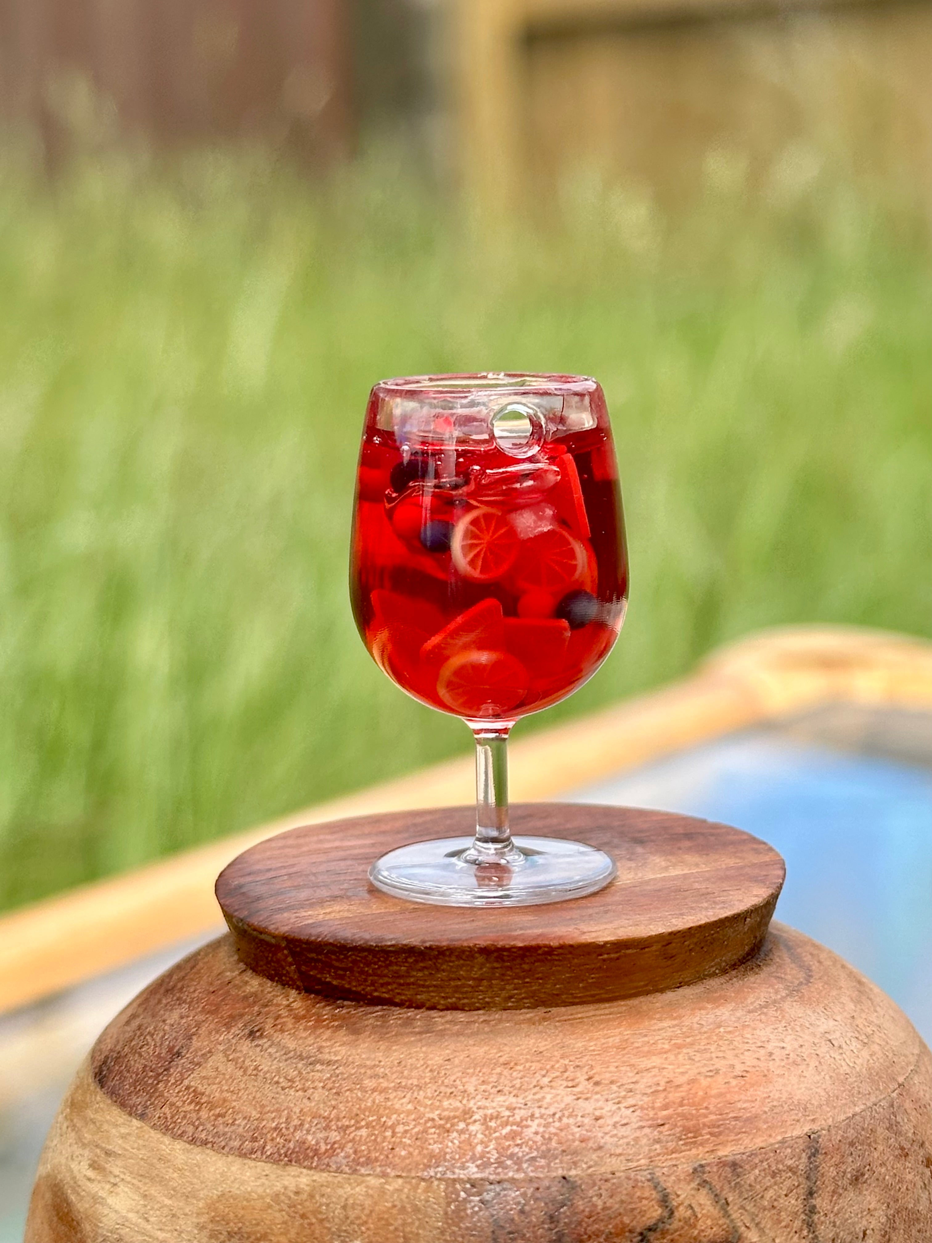 Sangria Wine Glass Keychain