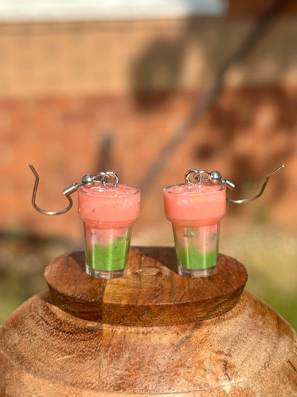 Guava Matcha Latte Earrings
