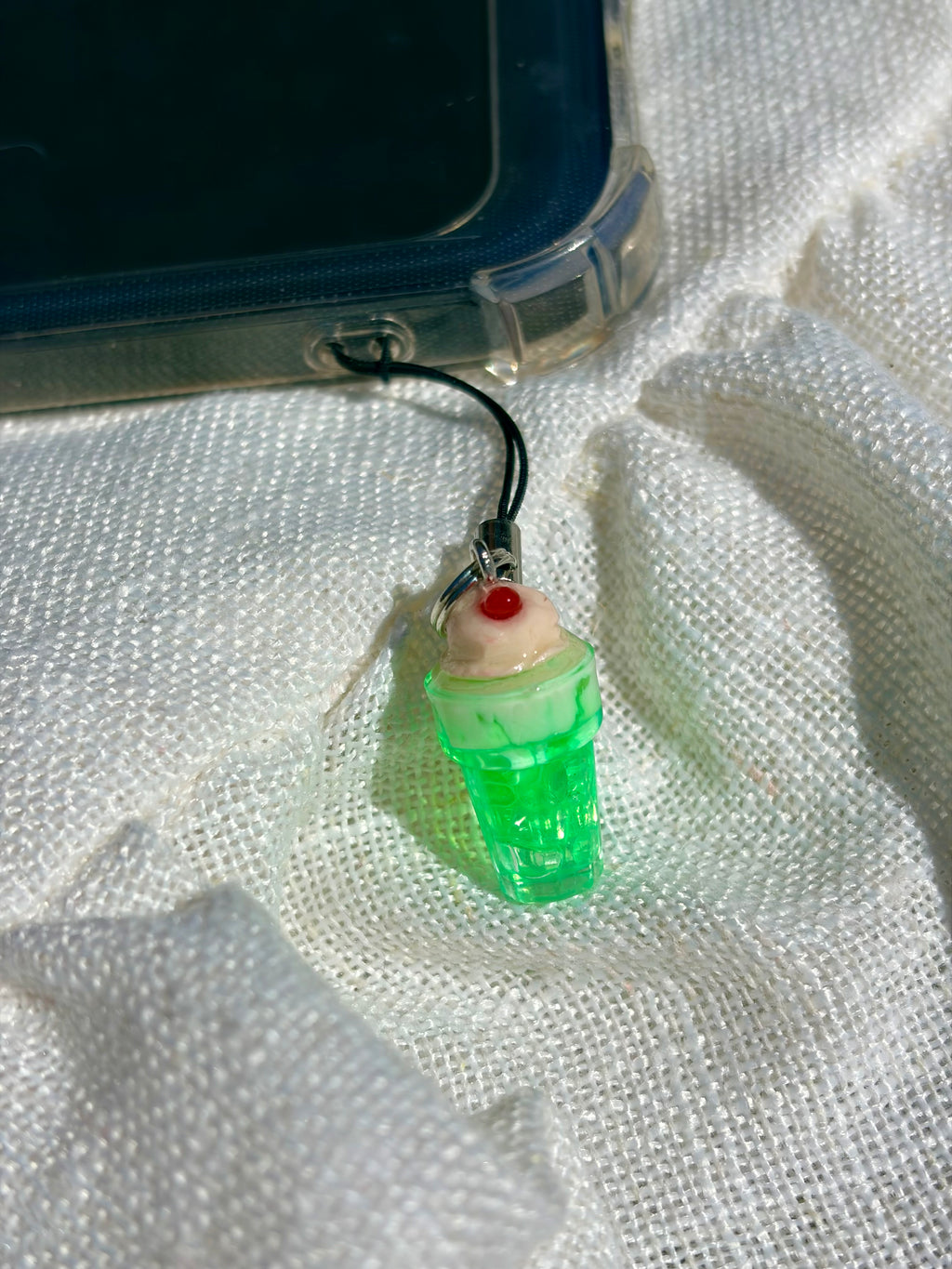 Cream Melon Soda Phone Charm