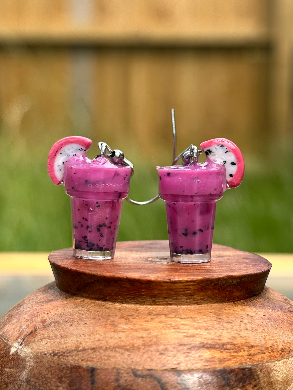 Dragon Fruit Smoothie Earrings