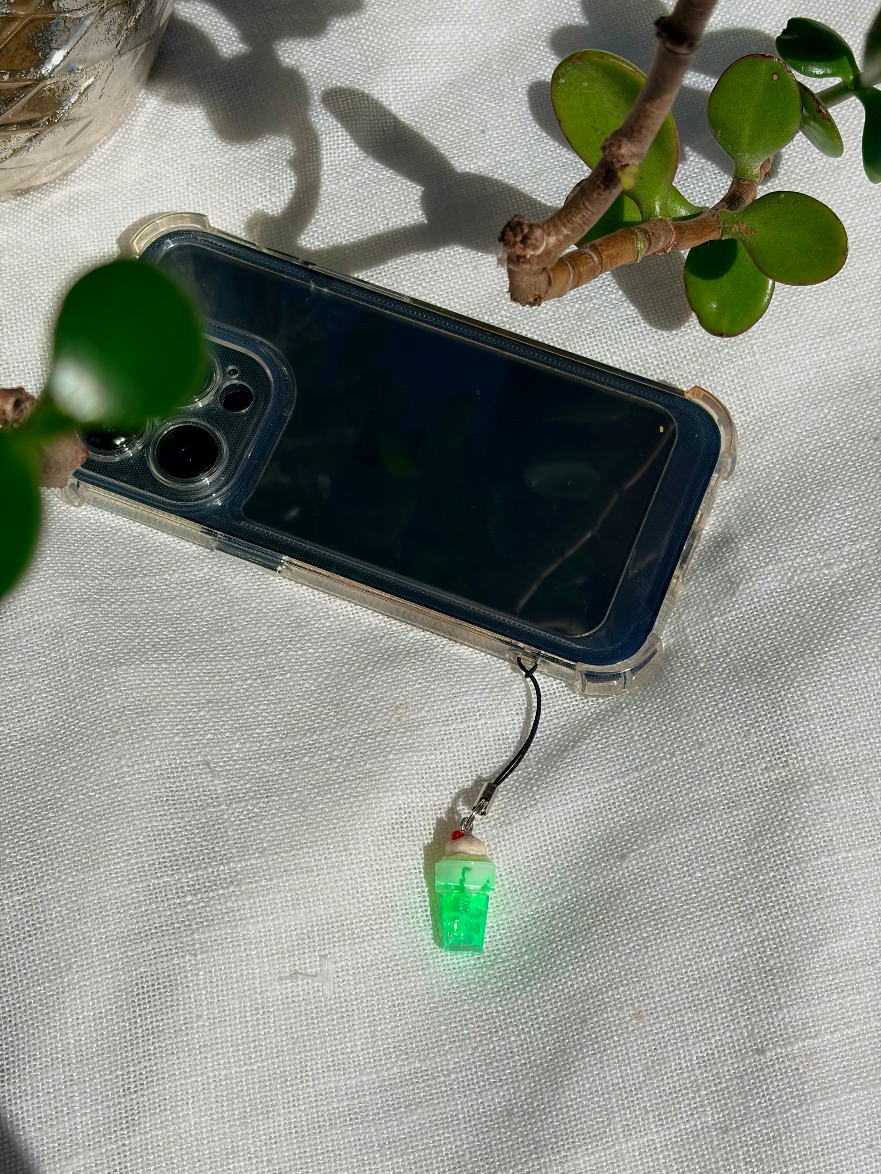 Cream Melon Soda Phone Charm