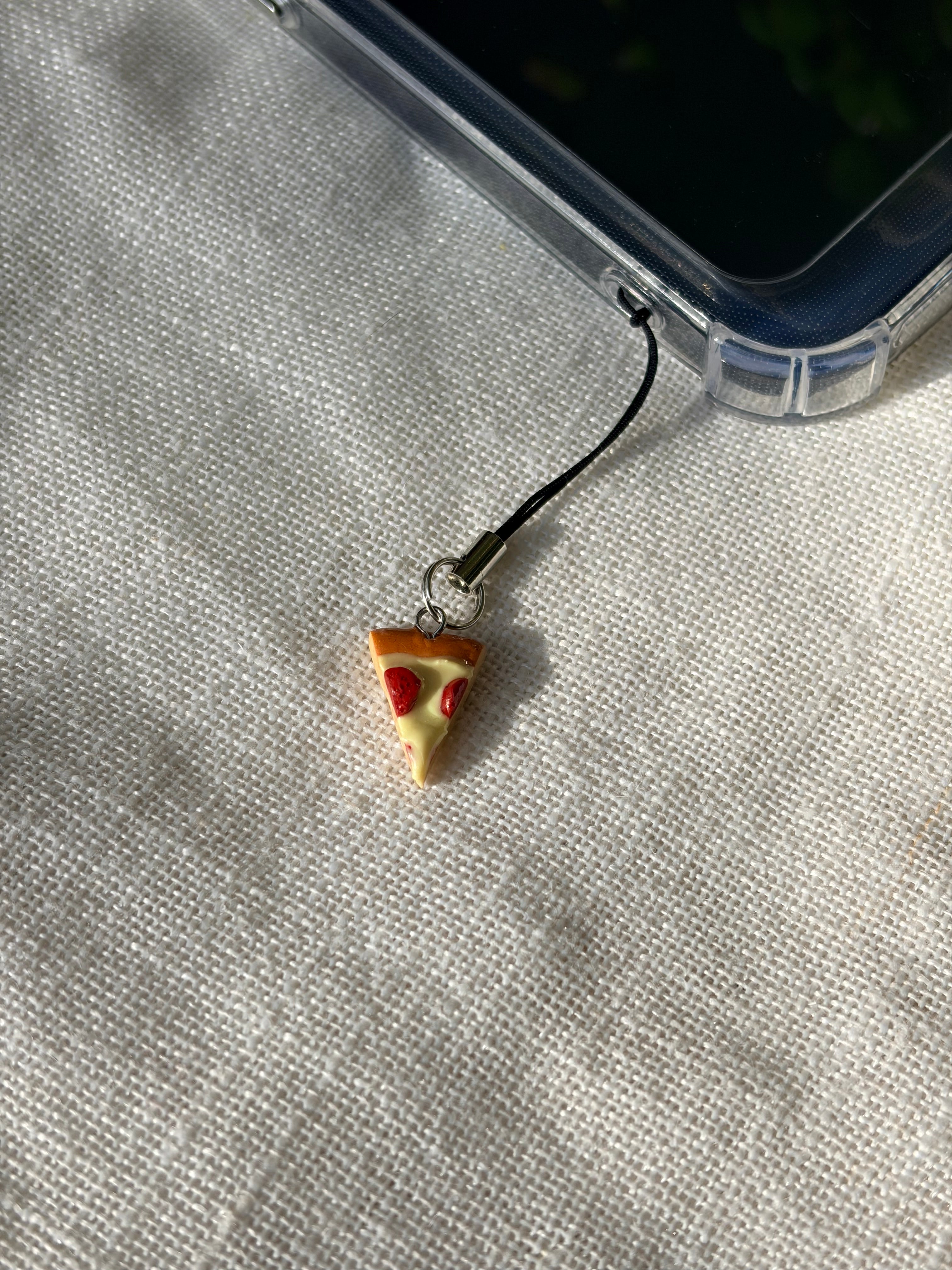Pepperoni Pizza Phone Charm