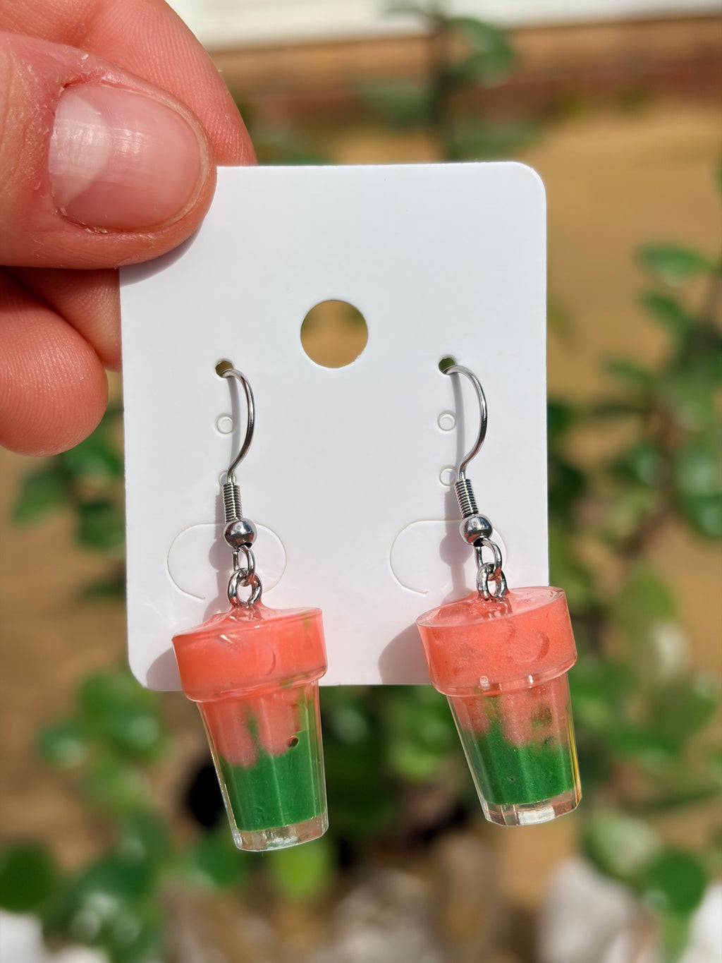 Guava Matcha Latte Earrings