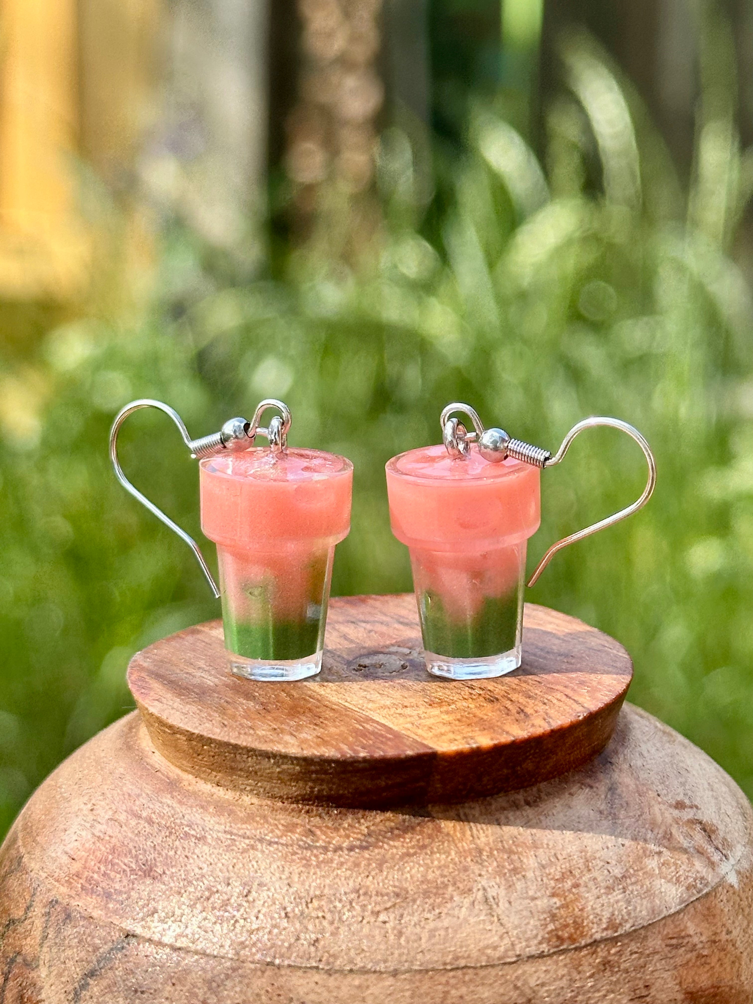 Guava Matcha Latte Earrings