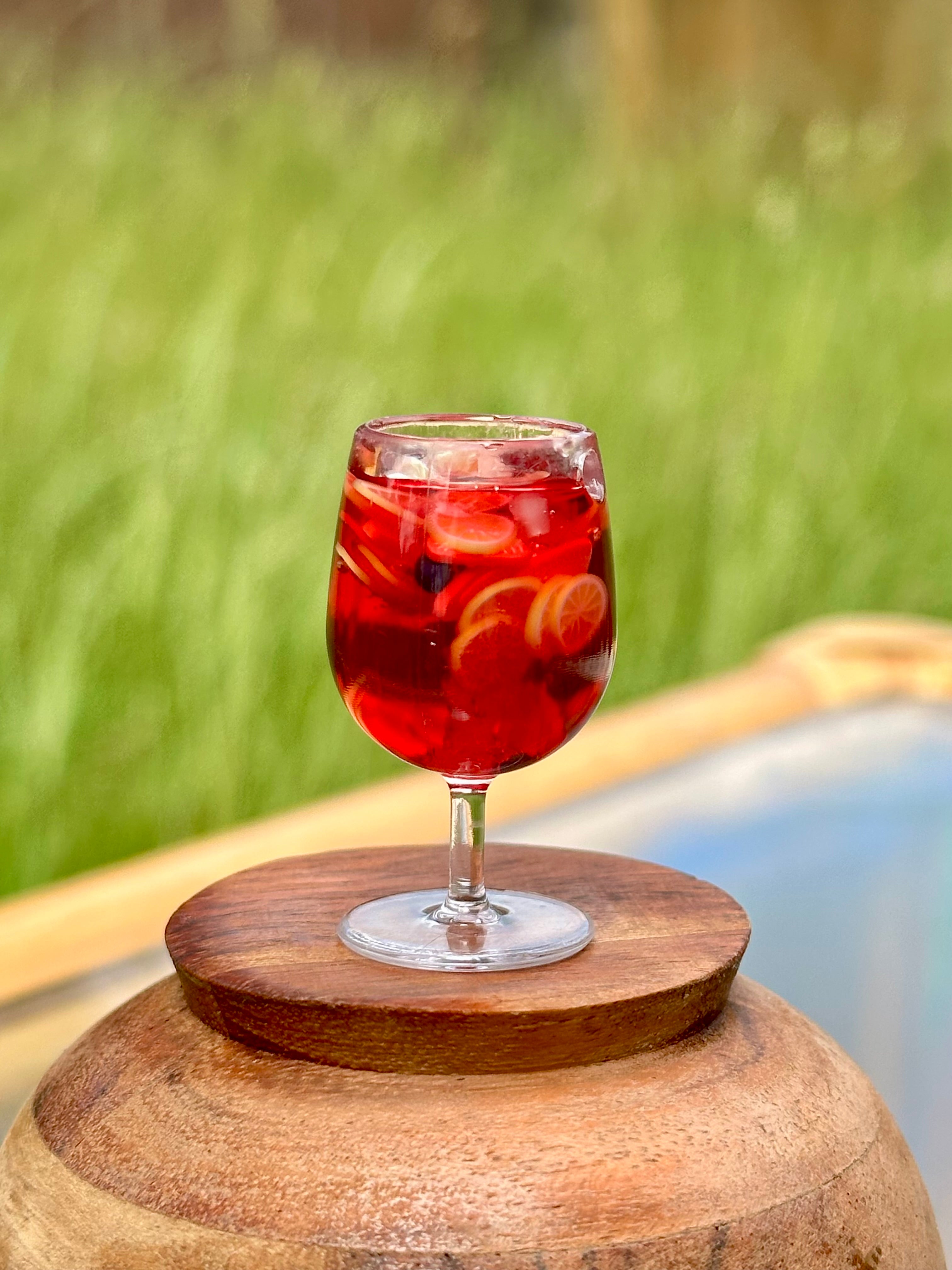 Sangria Wine Glass Keychain