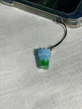 Blue Matcha Cloud Latte Phone Charm