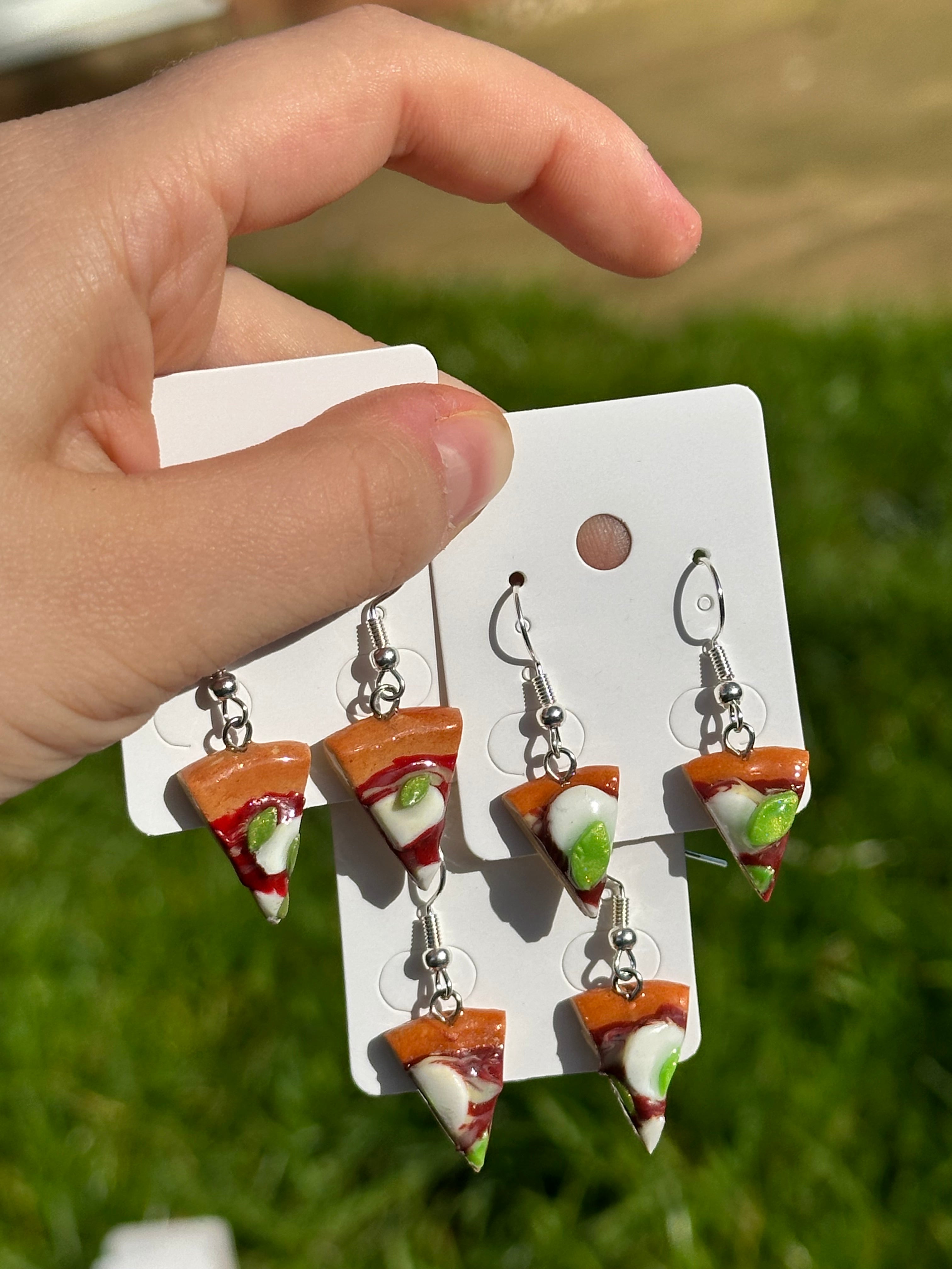 Mozzarella & Basil Pizza Earrings