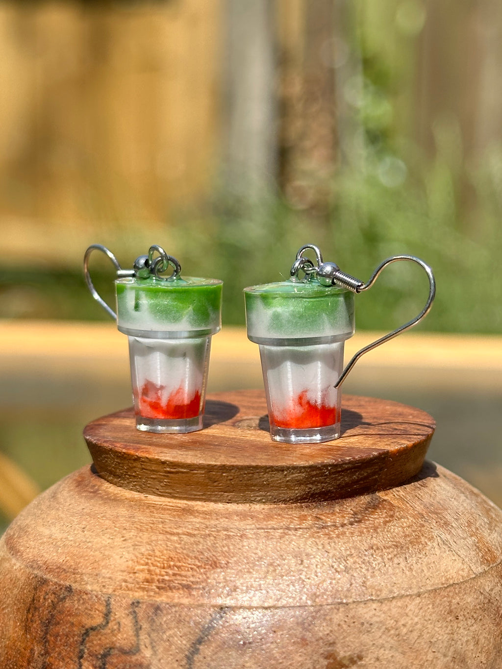 Strawberry Matcha Latte Earrings