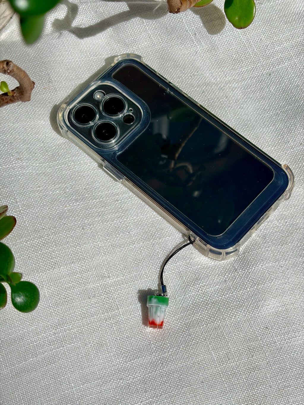 Strawberry Matcha Latte Phone Charm