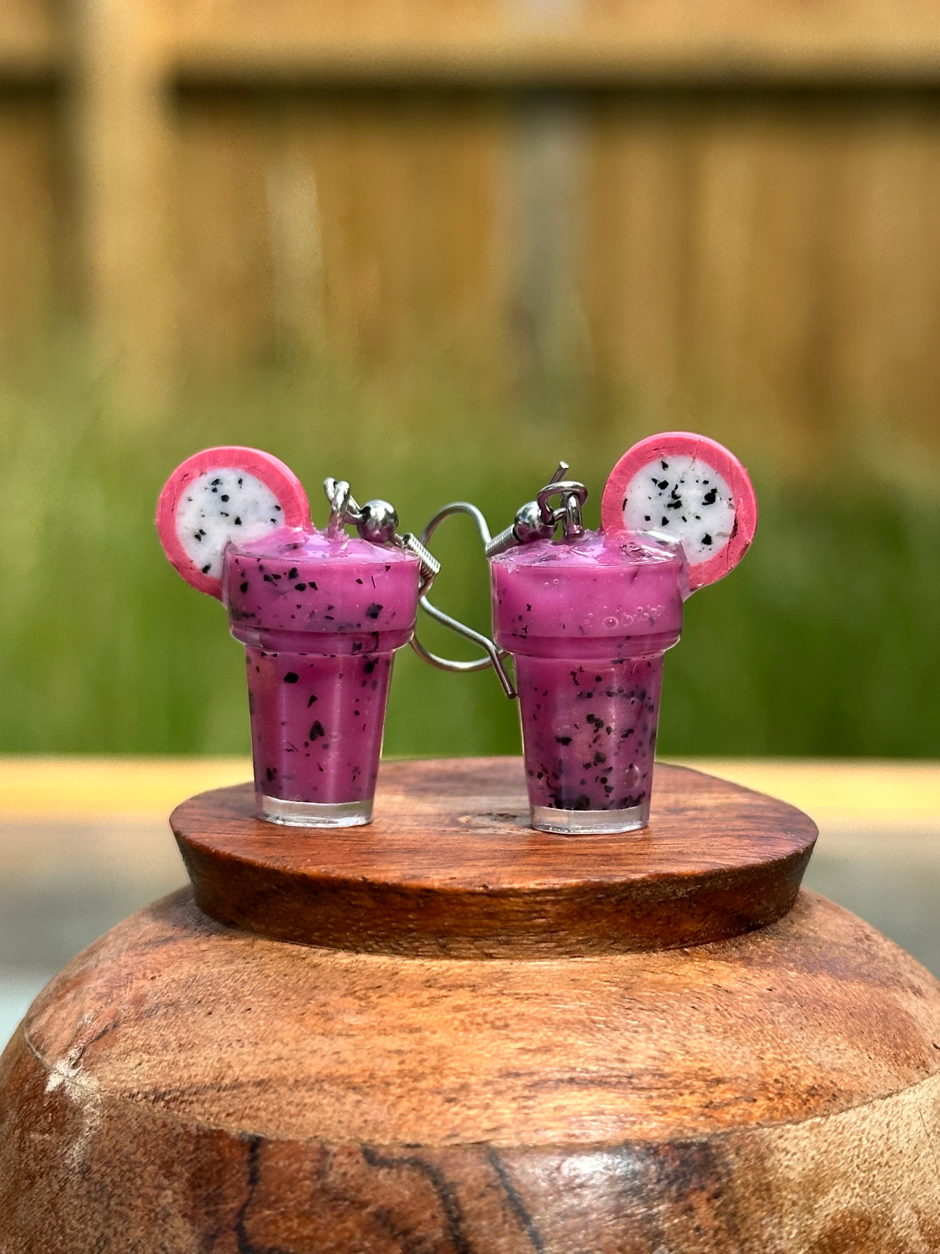 Dragon Fruit Smoothie Earrings