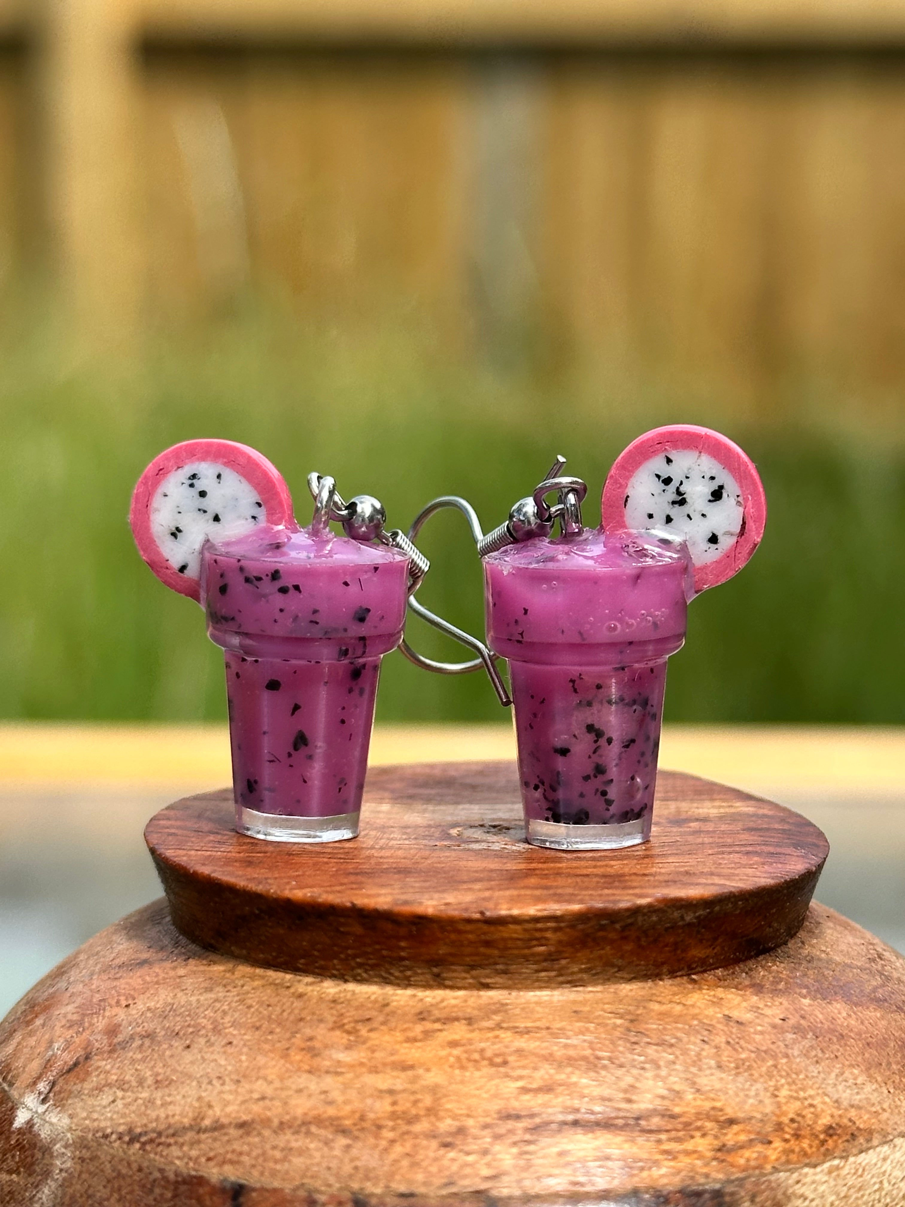 Dragon Fruit Smoothie Earrings