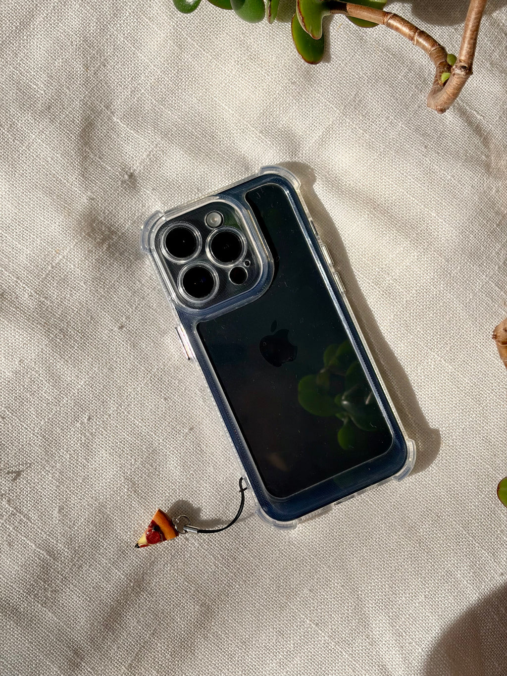 Black Olive Pizza Phone Charm