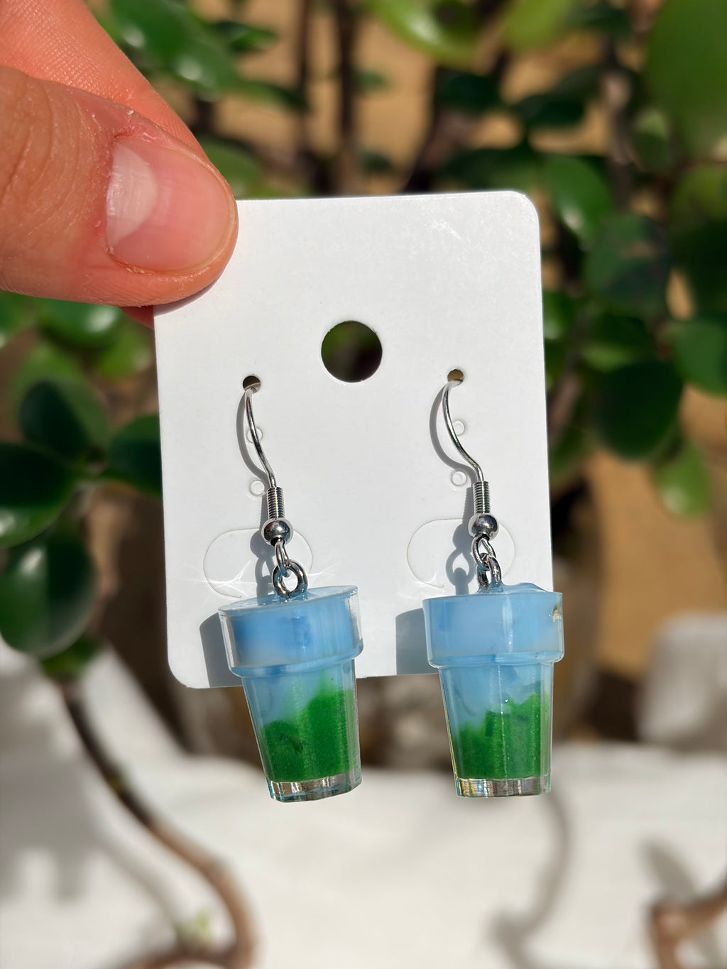 Blue Matcha Cloud Latte Earrings