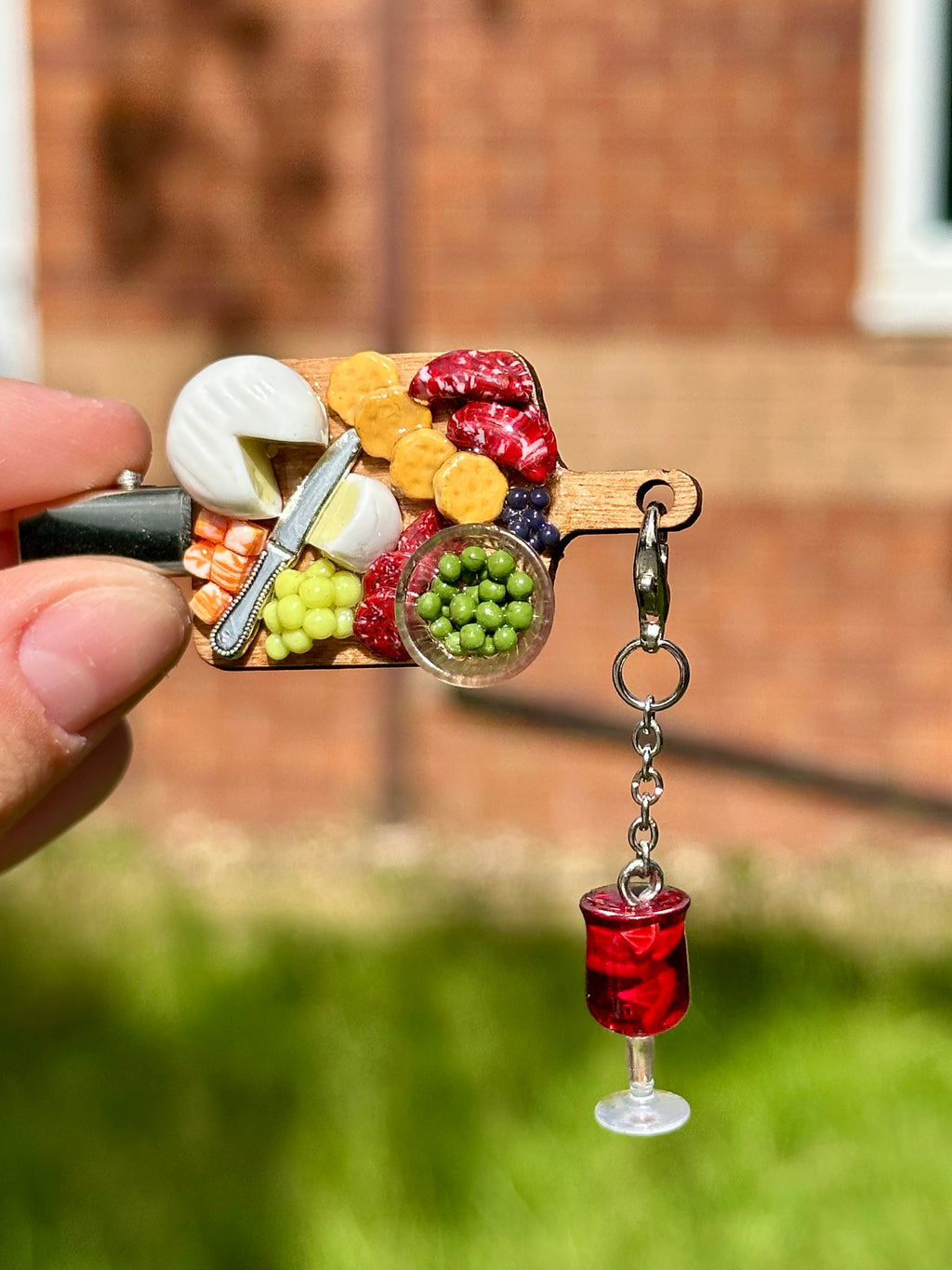 Charcuterie Board & Wine Hair Clip