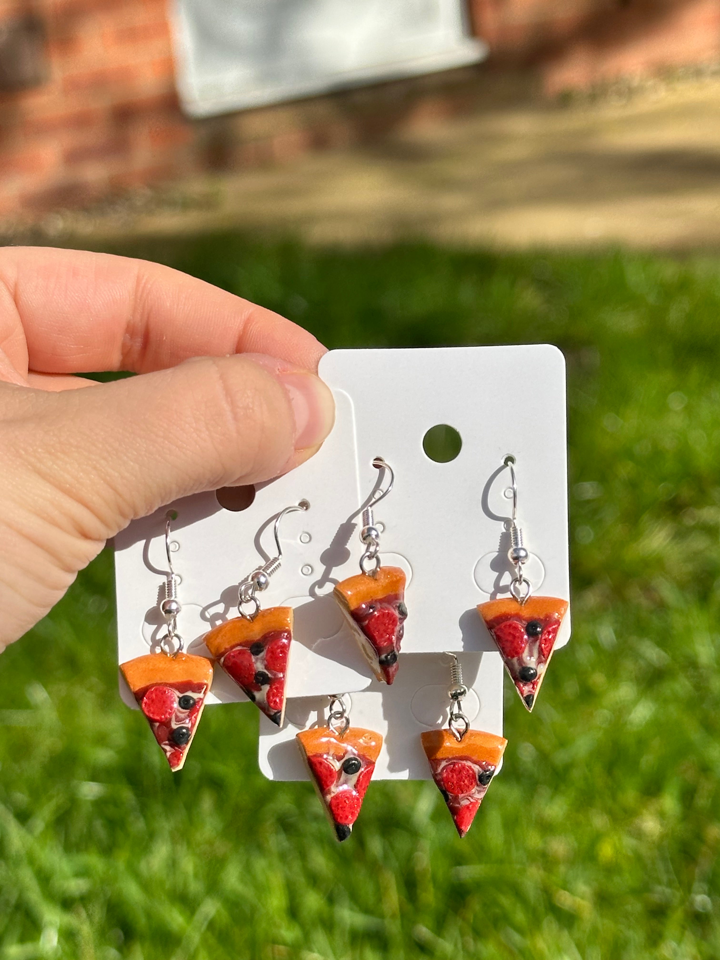 Black Olive Pizza Earrings