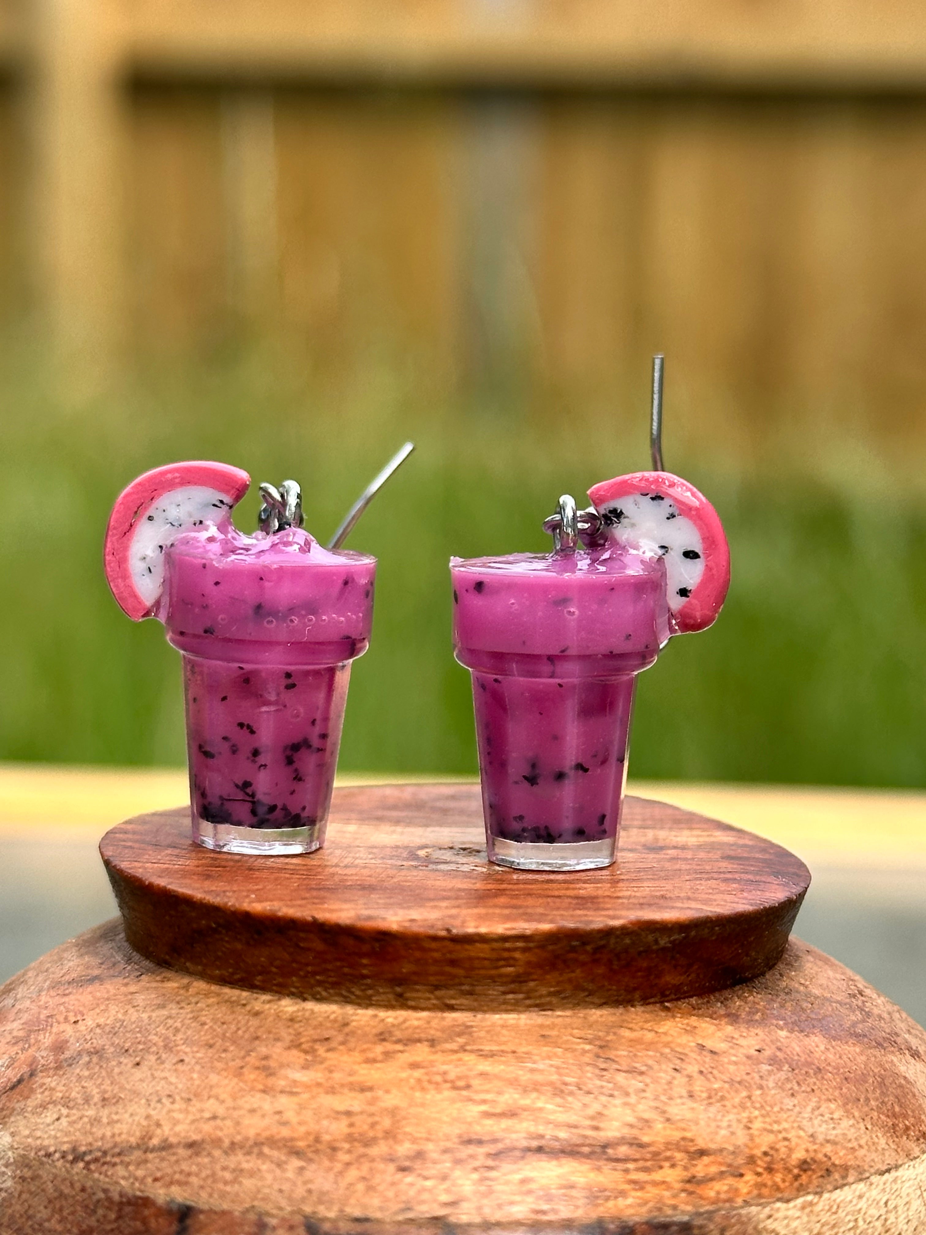 Dragon Fruit Smoothie Earrings