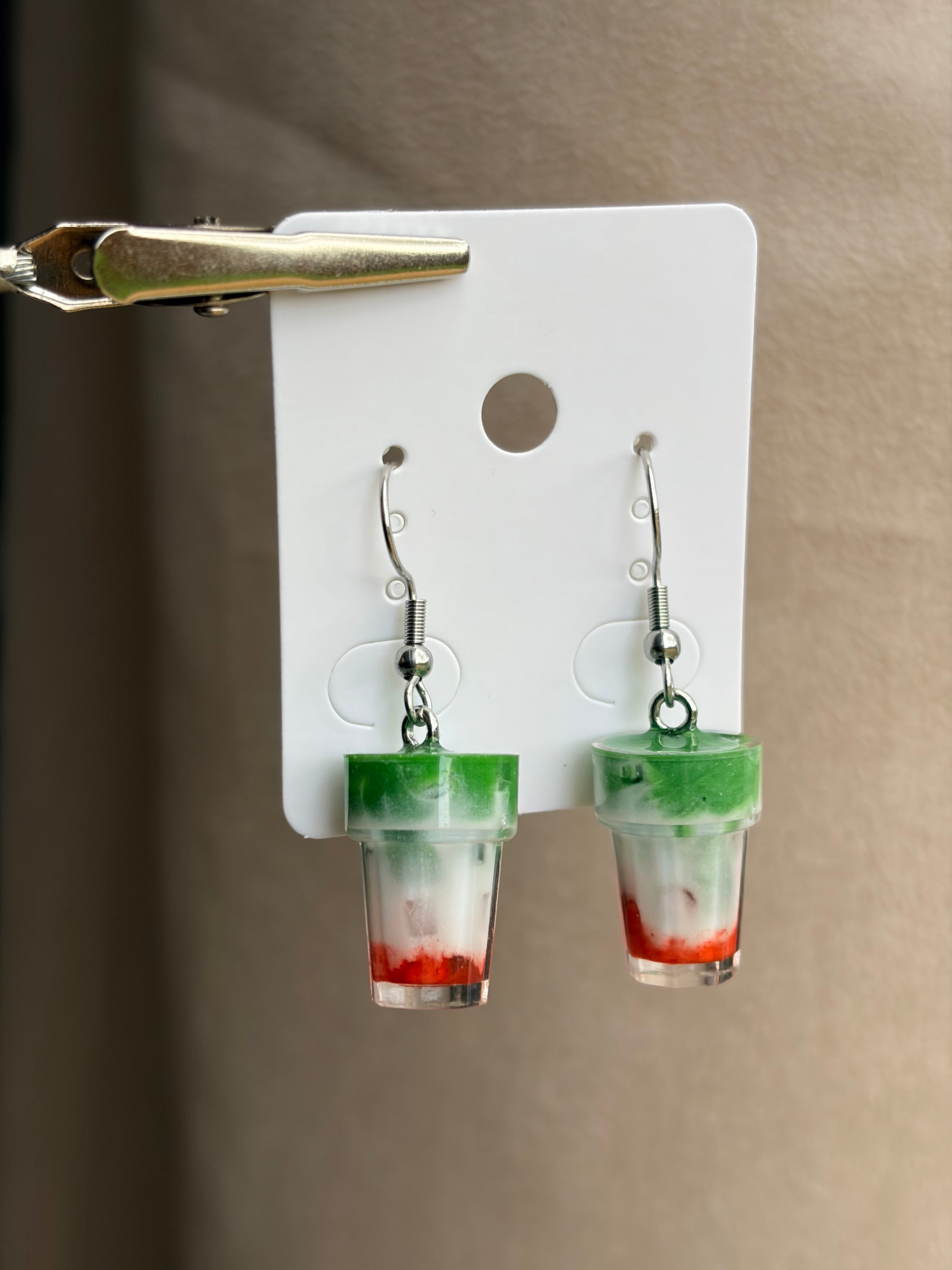 Strawberry Matcha Latte Earrings