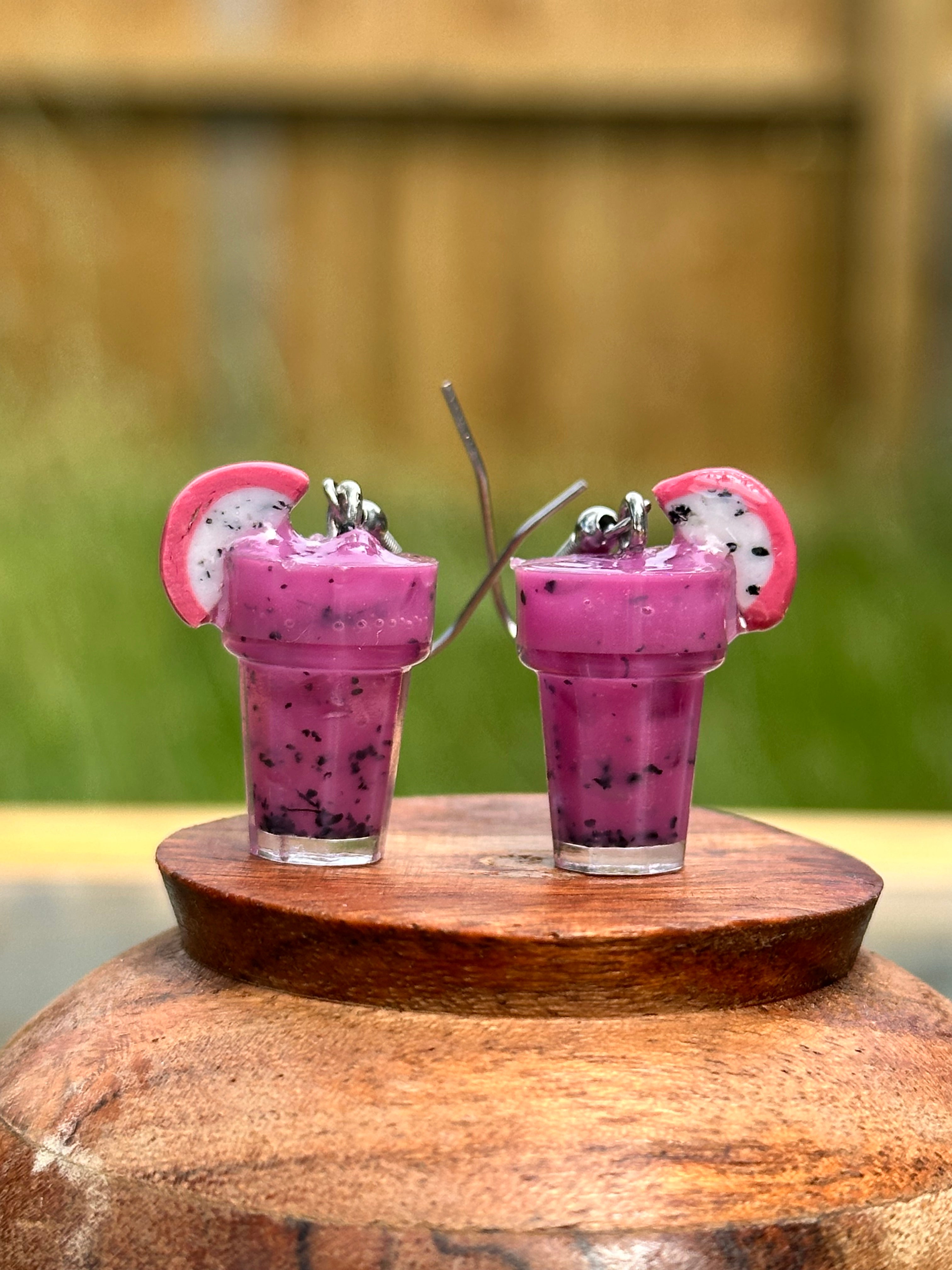 Dragon Fruit Smoothie Earrings