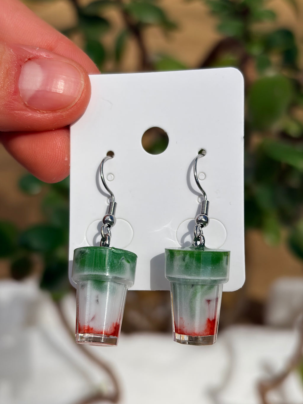 Strawberry Matcha Latte Earrings