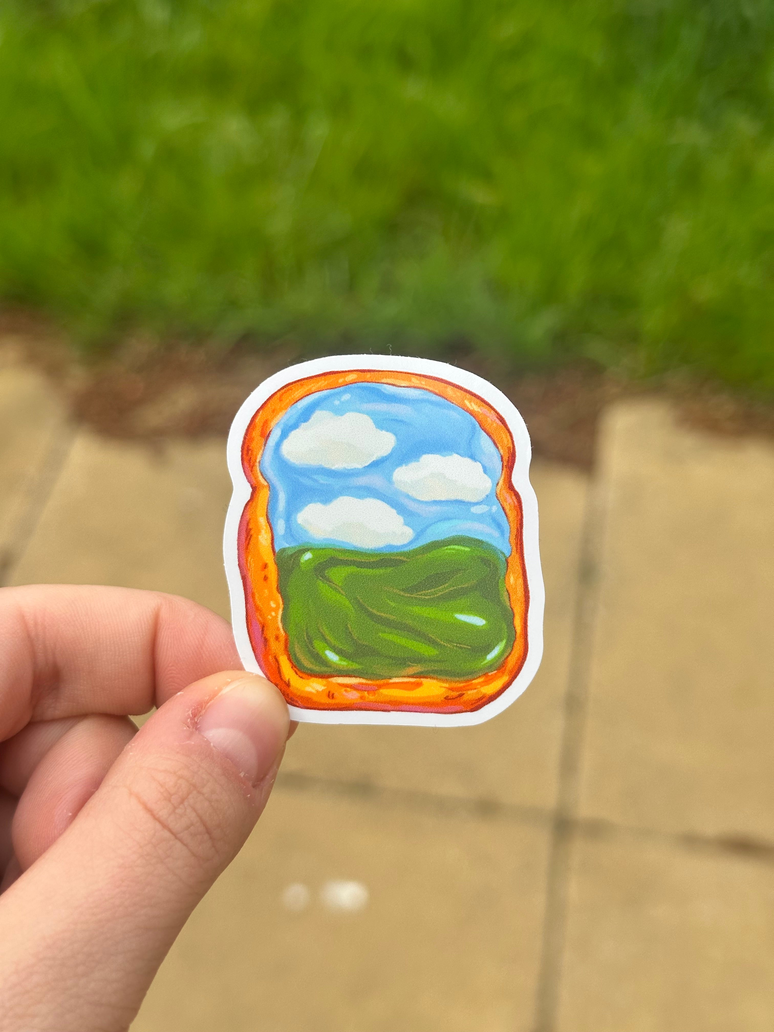 Matcha Cloud Toast Dye Cut Sticker