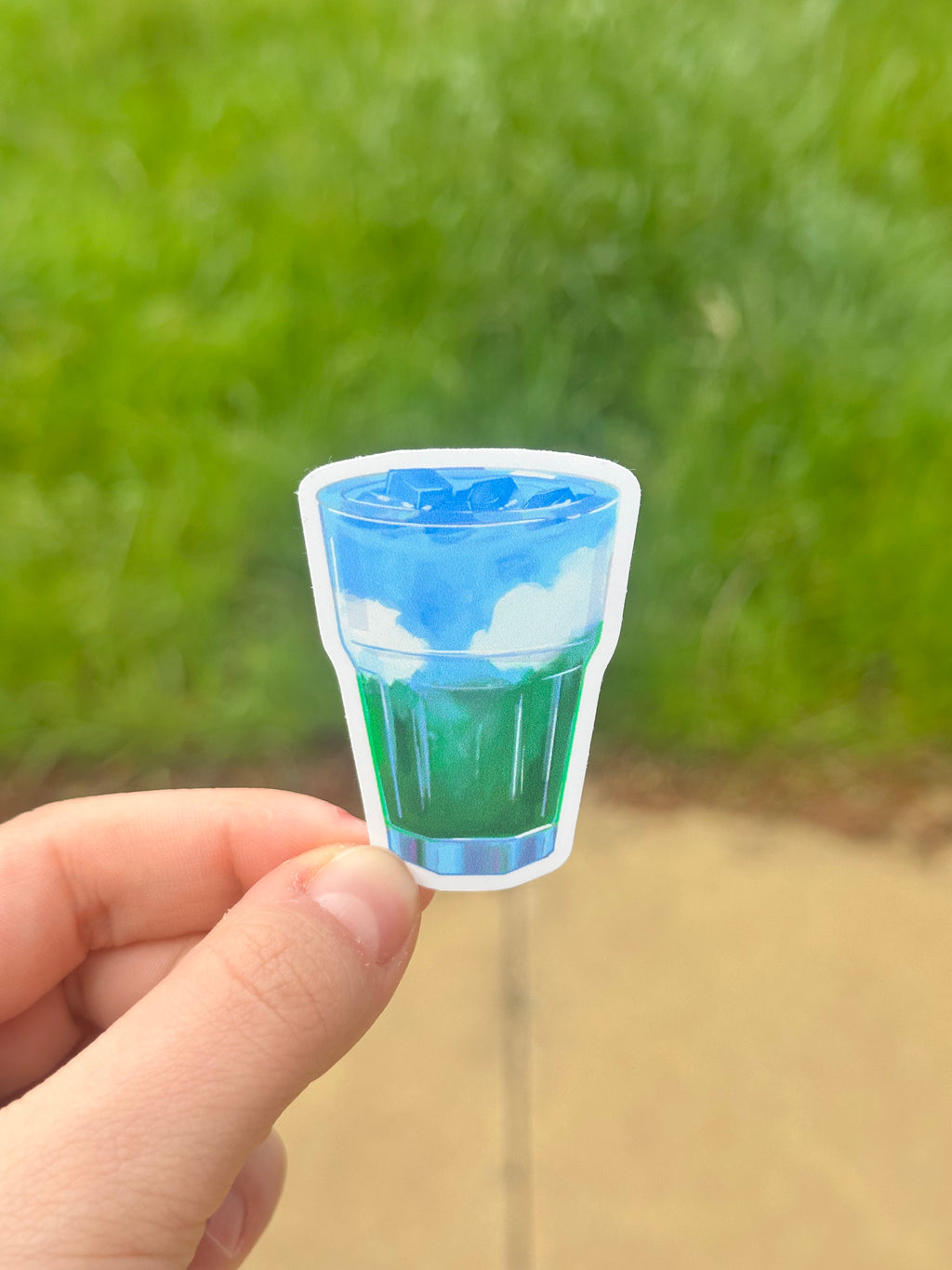 Matcha Cloud Latte Dye Cut Sticker