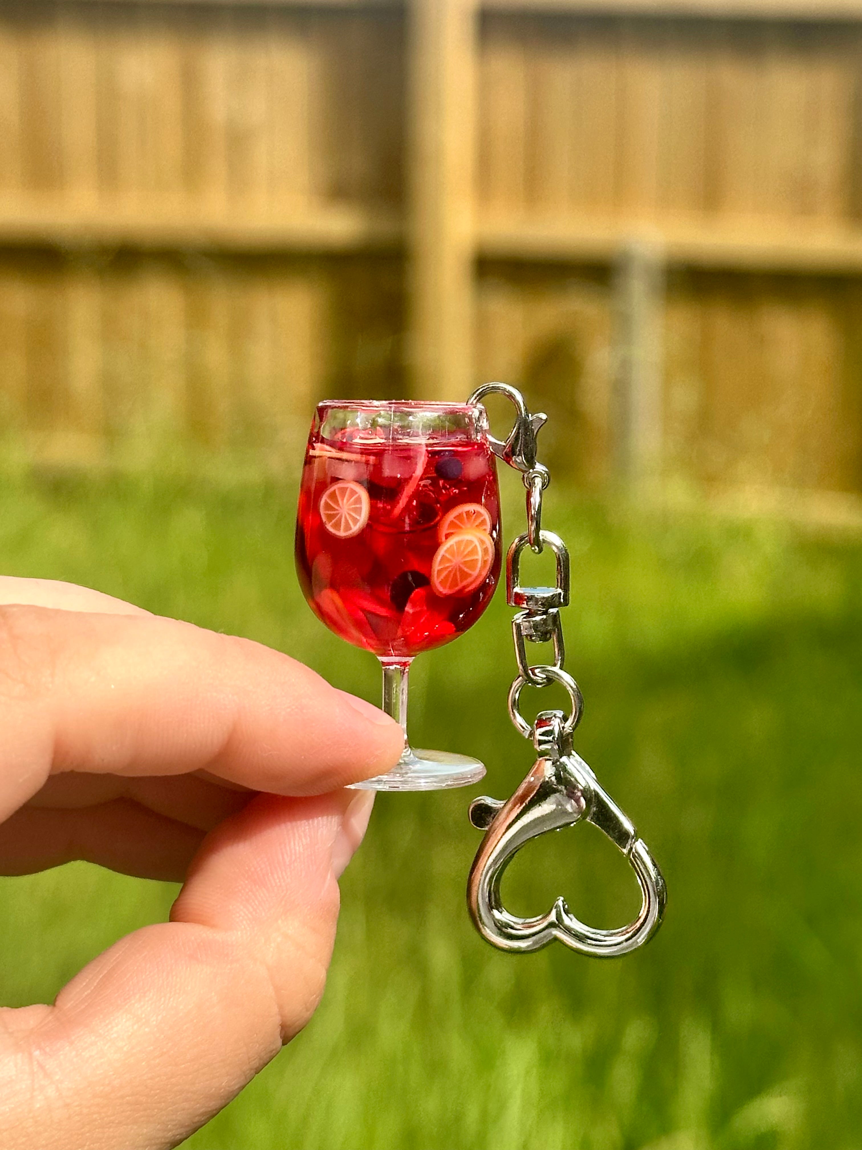Sangria Wine Glass Keychain