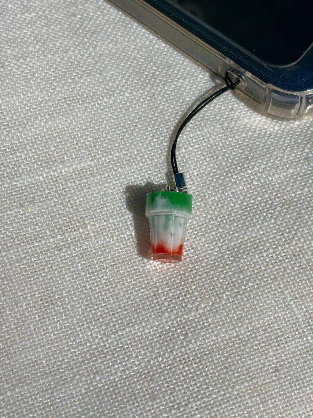 Strawberry Matcha Latte Phone Charm