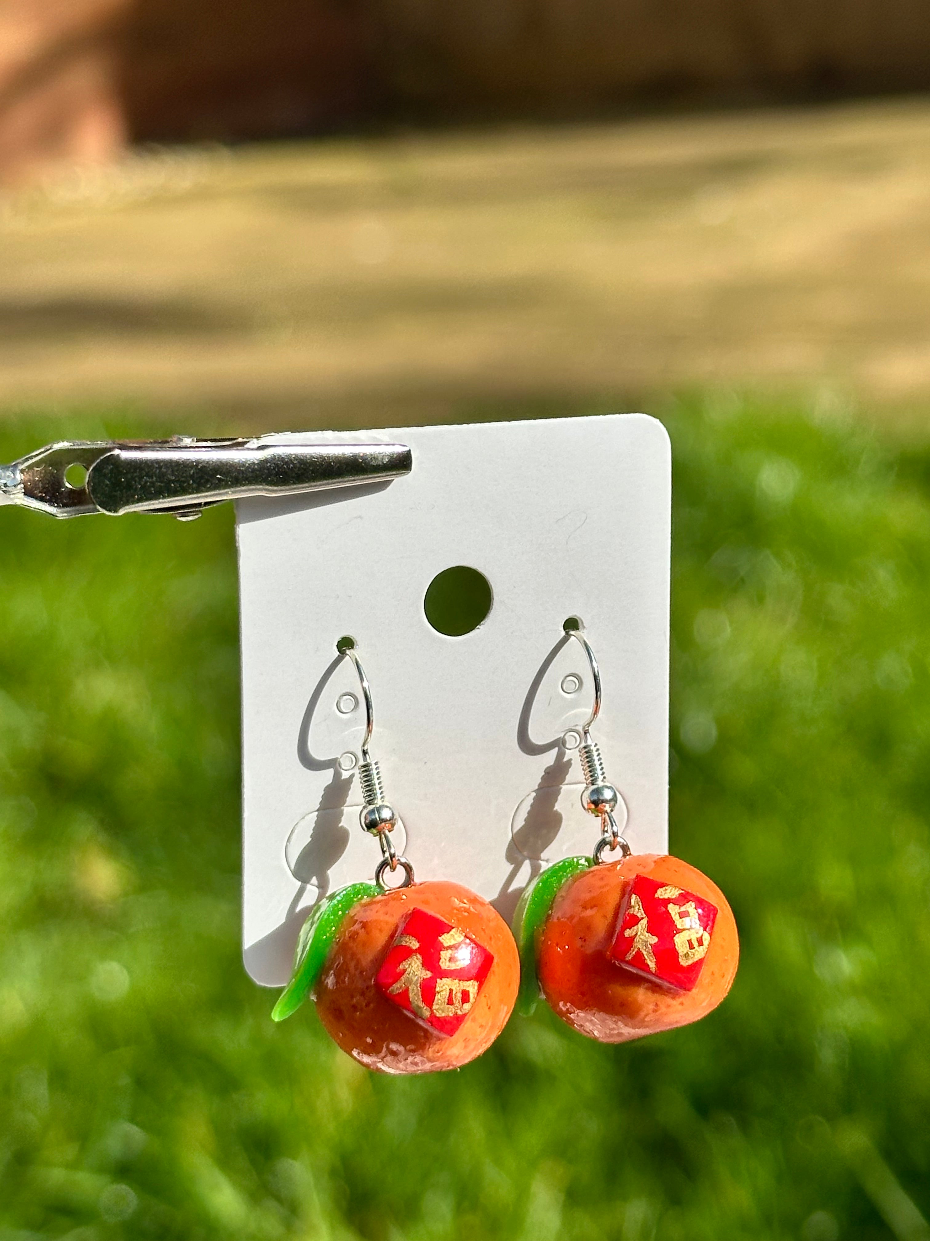 Good Luck Orange Earrings