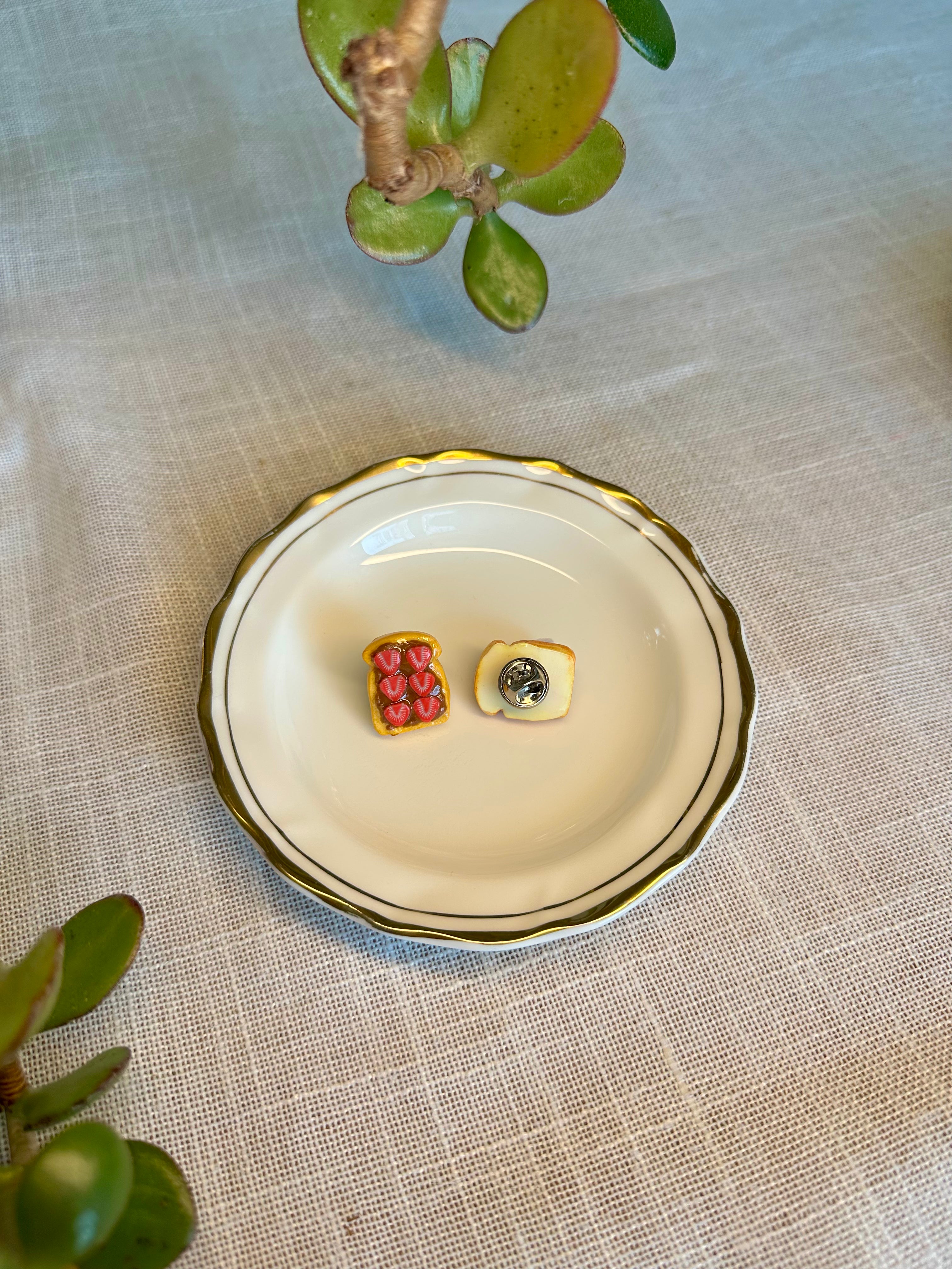 Strawberry Chocolate on Toast Pin Badge