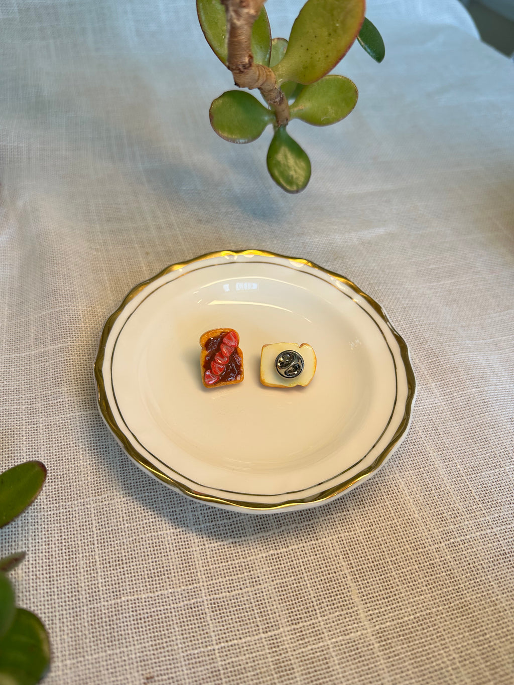Strawberry Chocolate on Toast Pin Badge