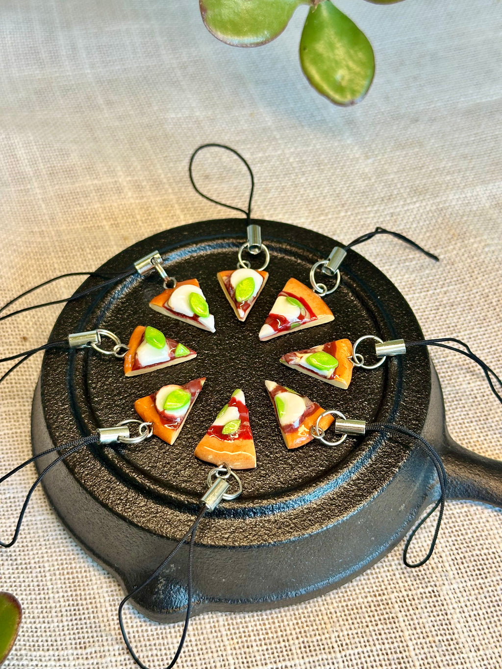 Mozzarella & Basil Pizza Phone Charm