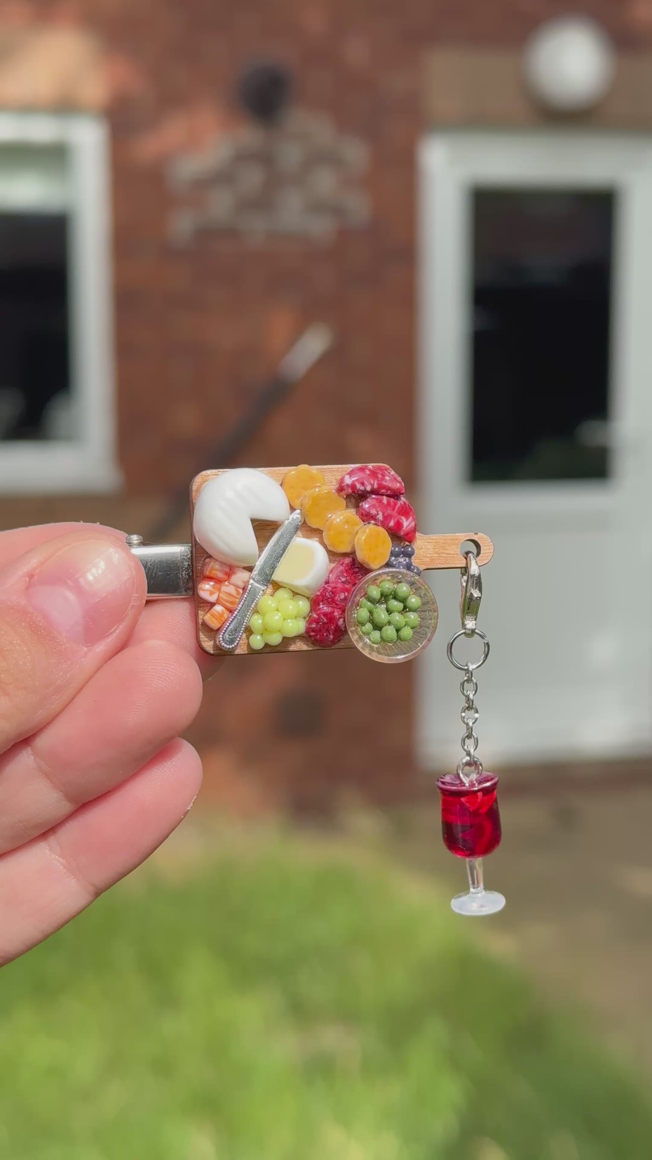 Charcuterie Board & Wine Hair Clip