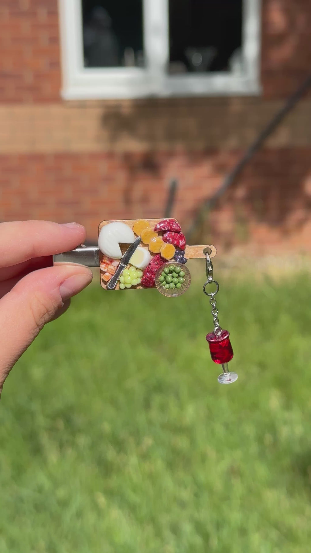Charcuterie Board & Wine Hair Clip